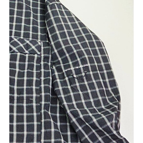 Columbia Size 3X Mens Black Gray Check Omni Shade Back Vent Polyester Shirt - Picture 7 of 13